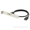 Panel-Mount 10Gbps/USB3.1 20pin Male to Type-C Female Cable
